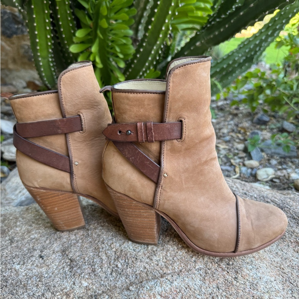Rag & Bone Kinsey Ankle Boots in Tan Nubuck Size 8.5